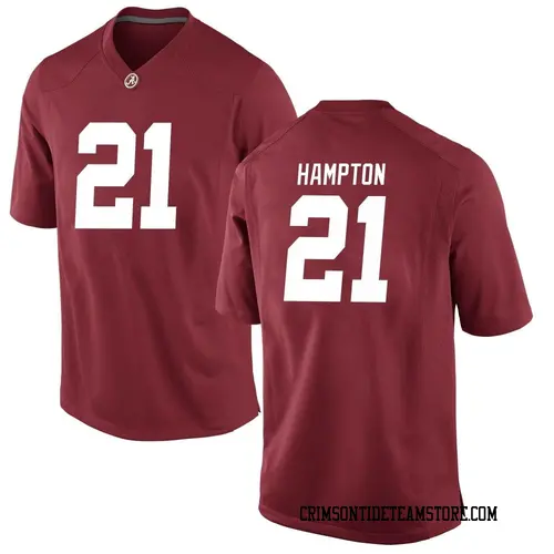 Men's Nike Bubba Hampton Alabama Crimson Tide Game Crimson Football College Jersey