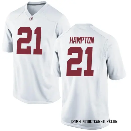 Men's Nike Bubba Hampton Alabama Crimson Tide Game White Football College Jersey