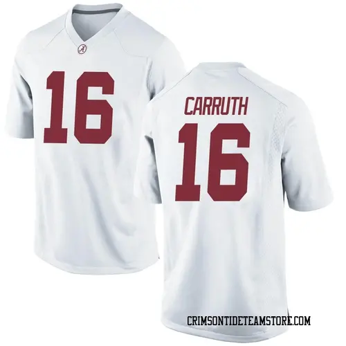 Men's Nike Cade Carruth Alabama Crimson Tide Game White Football College Jersey