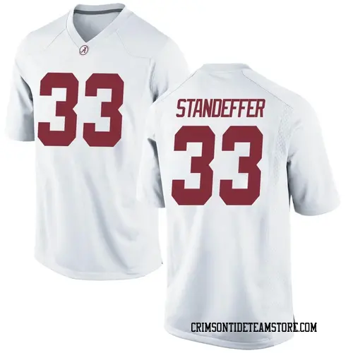 Men's Nike Jack Standeffer Alabama Crimson Tide Game White Football College Jersey