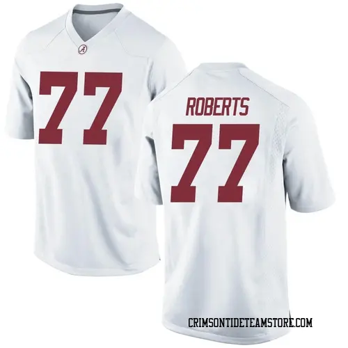 Men's Nike Jaeden Roberts Alabama Crimson Tide Game White Football College Jersey