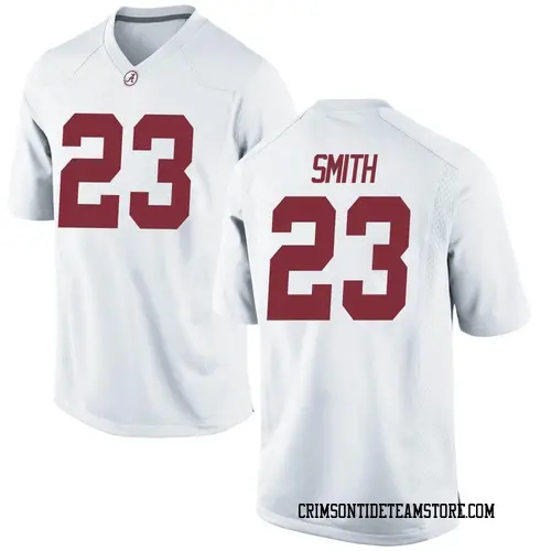 Men's Nike James Smith Alabama Crimson Tide Game White Football College Jersey