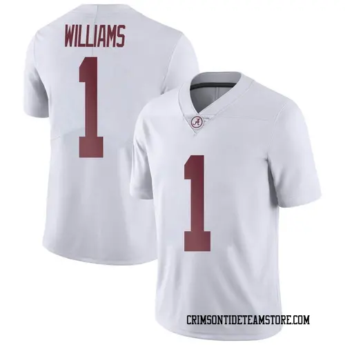 Men's Alabama Crimson Tide #1 Jameson Williams 2022 Patch White