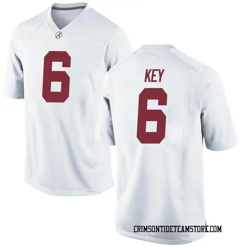 Men's Nike Jaylen Key Alabama Crimson Tide Game White Football College Jersey