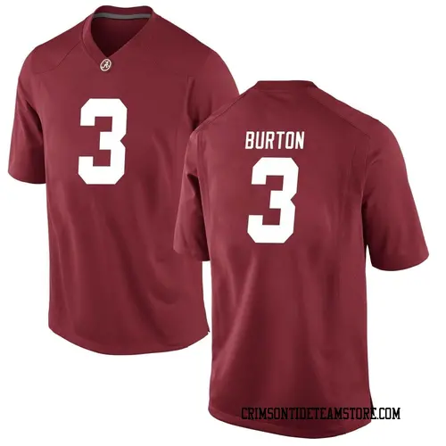 Men's Nike Jermaine Burton Alabama Crimson Tide Game Crimson Football  College Jersey