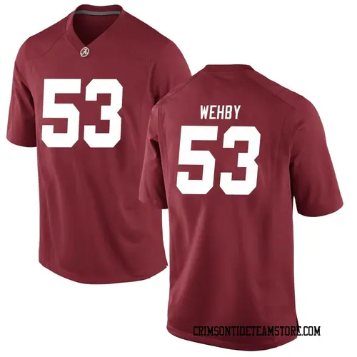 Men's Nike Kade Wehby Alabama Crimson Tide Game Crimson Football College Jersey