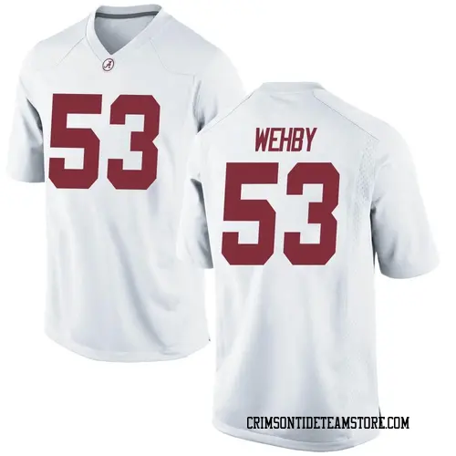 Men's Nike Kade Wehby Alabama Crimson Tide Game White Football College Jersey