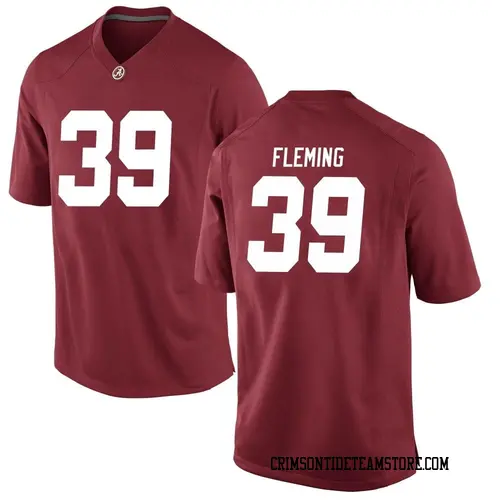 Men's Nike Kaleb Fleming Alabama Crimson Tide Game Crimson Football College Jersey