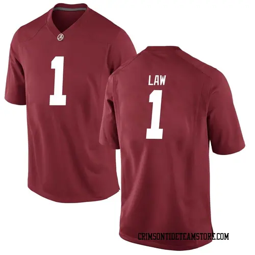 Men's Nike Kendrick Law Alabama Crimson Tide Game Crimson Football College Jersey