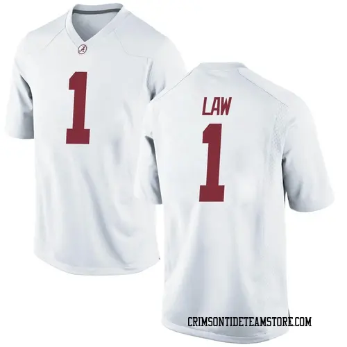 Men's Nike Kendrick Law Alabama Crimson Tide Game White Football College Jersey