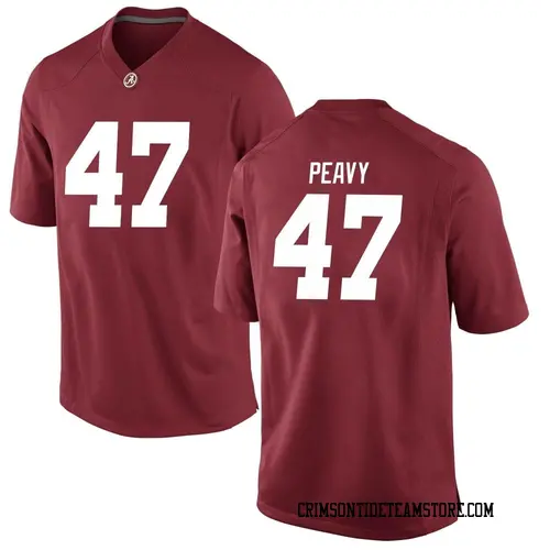 Men's Nike Kolby Peavy Alabama Crimson Tide Game Crimson Football College Jersey