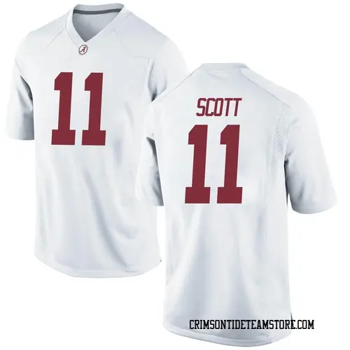 Men's Nike Rico Scott Alabama Crimson Tide Game White Football College Jersey